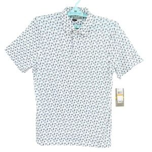 PGA Tour Mens UPF 30 Moisture Wicking Stretch Bright White Polo Shirt Size S NWT